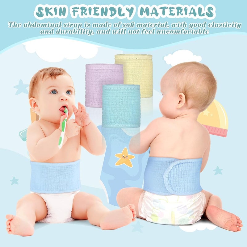 Vabean 8 Pcs Baby Infant Umbilical Cord Comfort Adjustable Cotton Belly Band for Protection, Baby Gifts for 0 To12 Months (Simple) - Image 3